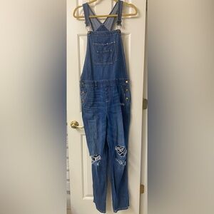 American Rag Cie Distressed Blue Denim Overalls Size 13